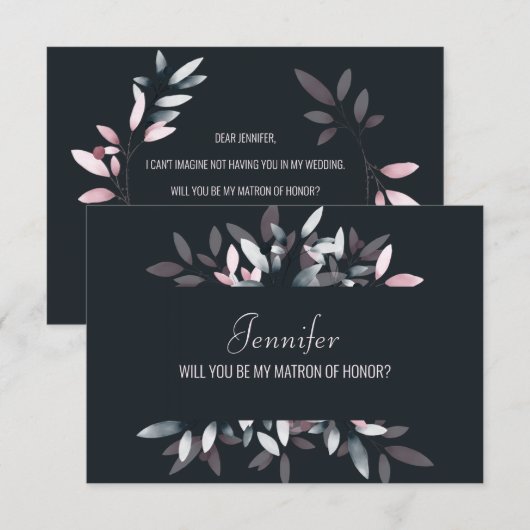 Ben je mijn matron van de Honor Pink Navy Floral? (Voorkant / Achterkant)