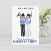 Ben je mijn matron van eer? Meisjes in Denim Inv Kaart (Staand voorkant)