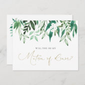 "Ben je mijn matron van eer?" voorstelkaart Aankondigingskaart (Voorkant / Achterkant)