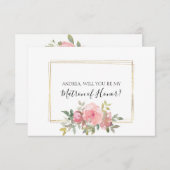 Ben je mijn matron van Honor Lush Blush Pink? (Voorkant / Achterkant)