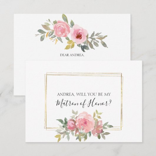 Ben je mijn matron van Honor Lush Blush Pink? (Voorkant / Achterkant)