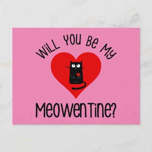Ben je mijn Meowentine? Valentijnsdag Briefkaart (Voorkant)
