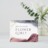 Ben je mijn paarse bloemmeisje? kaart (Staand voorkant)