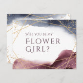 Ben je mijn paarse bloemmeisje? kaart (Voorkant / Achterkant)