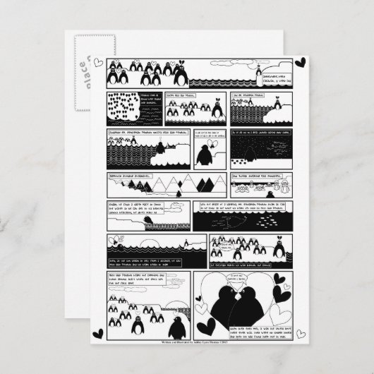 Ben je mijn pinguïn? uitnodiging briefkaart (Voorkant / Achterkant)