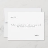 Ben je mijn Ring Bearer? | Groomsmannen Kaart (Achterkant)