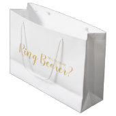 Ben je mijn Ring Bearer? Modern Script Gold Groot Cadeauzakje (Voorkant Gekanteld)