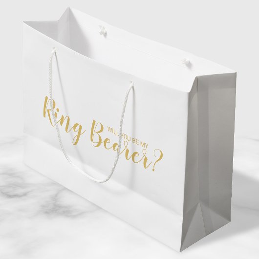 Ben je mijn Ring Bearer? Modern Script Gold Groot Cadeauzakje