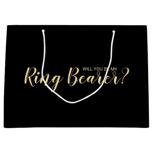 Ben je mijn Ring Bearer? Modern voorstel Groot Cadeauzakje (Voorkant)