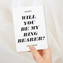 Ben je mijn Ring Bearer? Moderne tekstuitnodiging