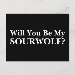 Ben je mijn SOURWOLF? tekst en kleur Briefkaart