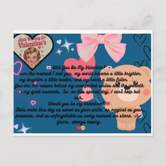 Ben je mijn valentijn? briefkaart (Voorkant)