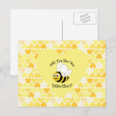 Ben je mijn Valentijn? Gele harten Feestdagenkaart (Voorkant / Achterkant)