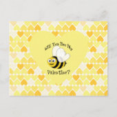 Ben je mijn Valentijn? Gele harten Feestdagenkaart (Voorkant)