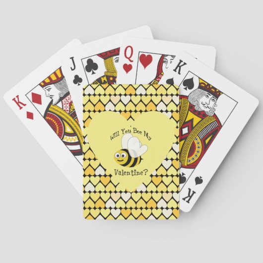 Ben je mijn Valentijn? Gele harten Pokerkaarten (Achterkant)