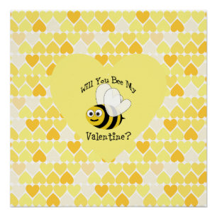 Ben je mijn Valentijn? Gele harten Poster