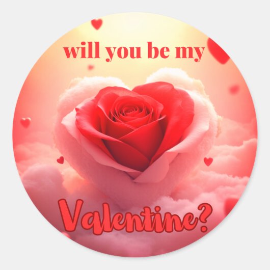 Ben je mijn valentijn? ronde sticker (Voorkant)