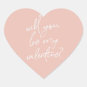 'Ben je mijn Valentijn?' roze hartstickers? Hart Sticker