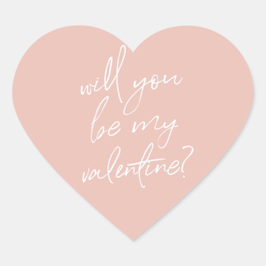 'Ben je mijn Valentijn?' roze hartstickers? Hart Sticker (Voorkant)