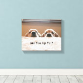 Ben je nog op? Golden Retriever Canvas Afdruk (Insitu (Houten vloer))