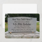 Ben je nog steeds hier?  Birthday Invite Kaart (Voorkant / Achterkant)
