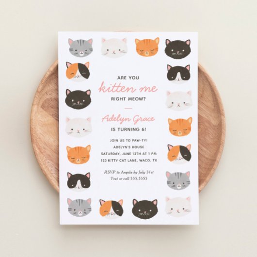 Ben je nu aan het kat-meisje-verjaardag? kaart