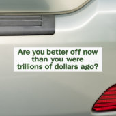 ben je nu beter af ? bumpersticker (Op auto)