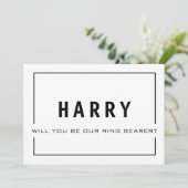 Ben je onze Ring Bearer? Groomsman Card Kaart (Staand voorkant)