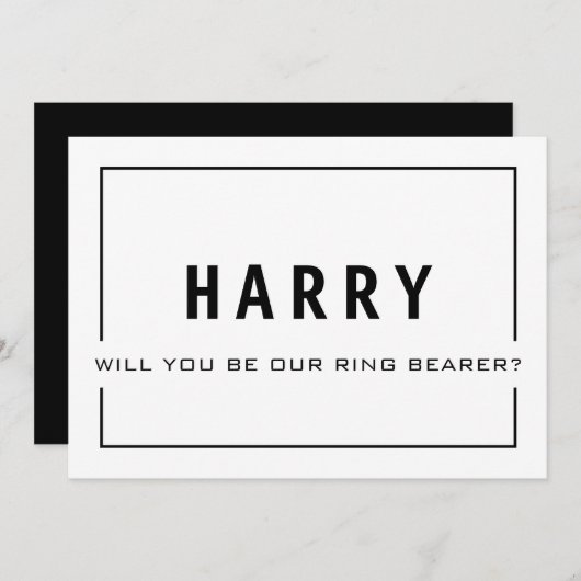 Ben je onze Ring Bearer? Groomsman Card Kaart (Voorkant / Achterkant)