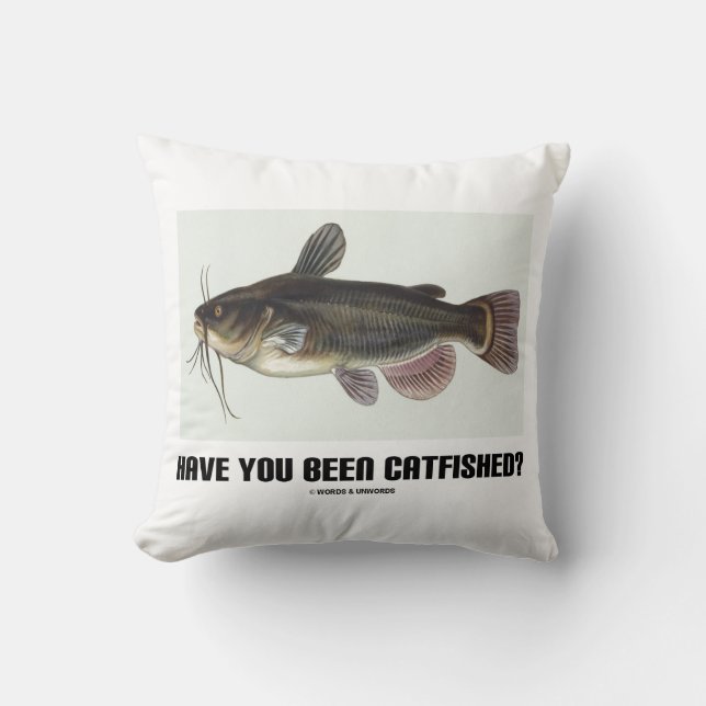 Ben je opgevist? Catfish Illustratie Kussen (Voorkant)