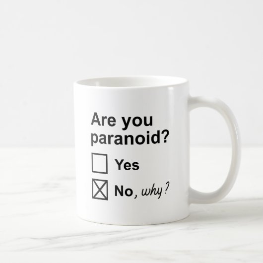 Ben je paranoïde? koffiemok (Rechts)