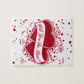 Ben je van mij? Rode harten Legpuzzel (Horizontaal)