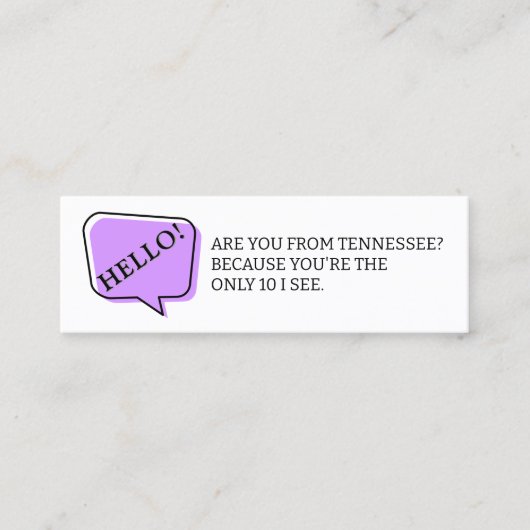 Ben je van Tennessee Fun Dating Calling Card? Mini Visitekaartje (Voorkant)