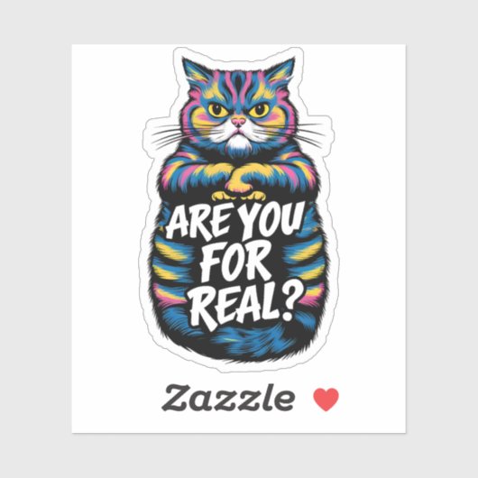Ben je voor echte grappige chagrijnige kat Sticker (Vel)