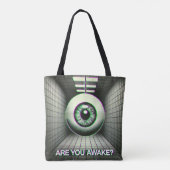 👁️ "Ben je wakker?" Weirdcore Canvas tas 👁️ (Achterkant)