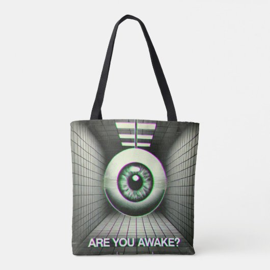 👁️ "Ben je wakker?" Weirdcore Canvas tas 👁️ (Achterkant)