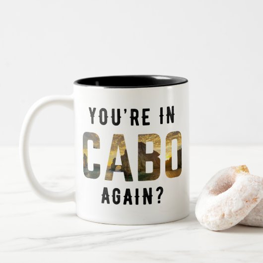 Ben je weer in Cabo? Tweekleurige Koffiemok (Met donut)
