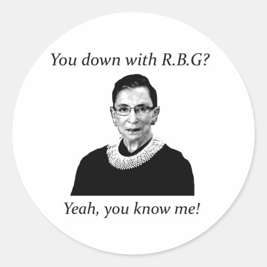 Ben je weg met RBG? Ronde Sticker (Voorkant)