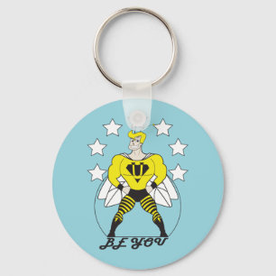 Ben jij (Bee You)-Witte sterren. Sleutelhanger