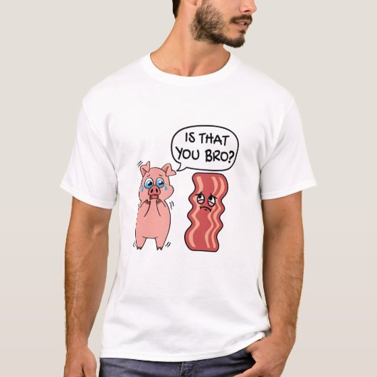 Ben jij Bro?  Funny Bacon Pig T-shirt (Voorkant)