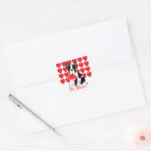 Ben jij de mijne? Boston Terrier Valentijnsdag Sti Vierkante Sticker (Envelop)