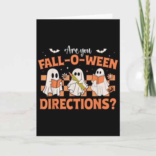 Ben jij Fall-o-ween Directions Grappige Leraar Hal Kaart (Voorkant)