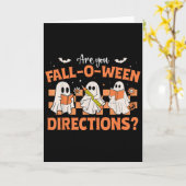 Ben jij Fall-o-ween Directions Grappige Leraar Hal Kaart (Gele Bloem)