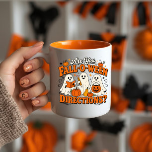 Ben jij Fall-O-Ween   Docent Halloween koffiemok Tweekleurige Koffiemok