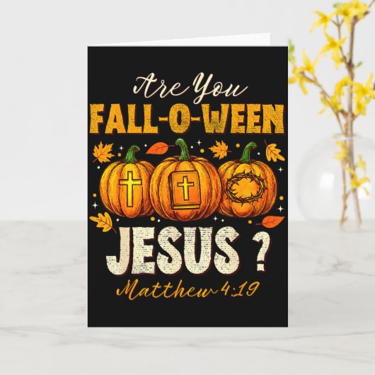 Ben jij Fall-o-ween Jezus Christelijke Herfst Pomp Kaart (Gele Bloem)