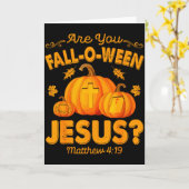 Ben jij Fall-o-ween Jezus Christelijke Pompoen Hal Kaart (Gele Bloem)