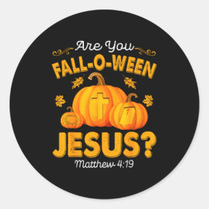 Ben jij Fall-o-ween Jezus christelijke pompoen Hal Ronde Sticker