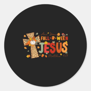Ben jij Fall-o-ween Jezus Fall Halloween Christeli Ronde Sticker