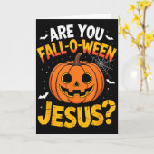 Ben jij Fall O Ween Jezus_ Grappig Christelijk Hal Kaart (Gele Bloem)