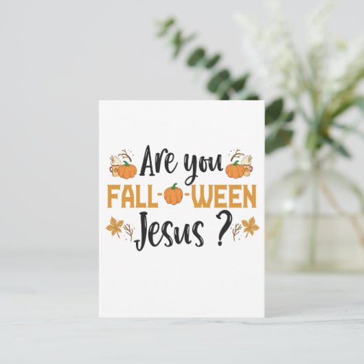 Ben jij Fall-o-ween Jezus Grappige Fall Halloween Briefkaart (Staand voorkant)